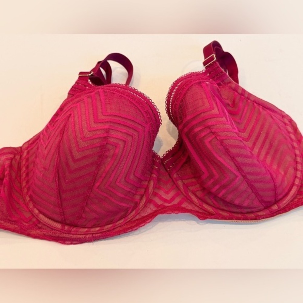 ThirdLove Fuchsia Chevron Lace Bra 36D